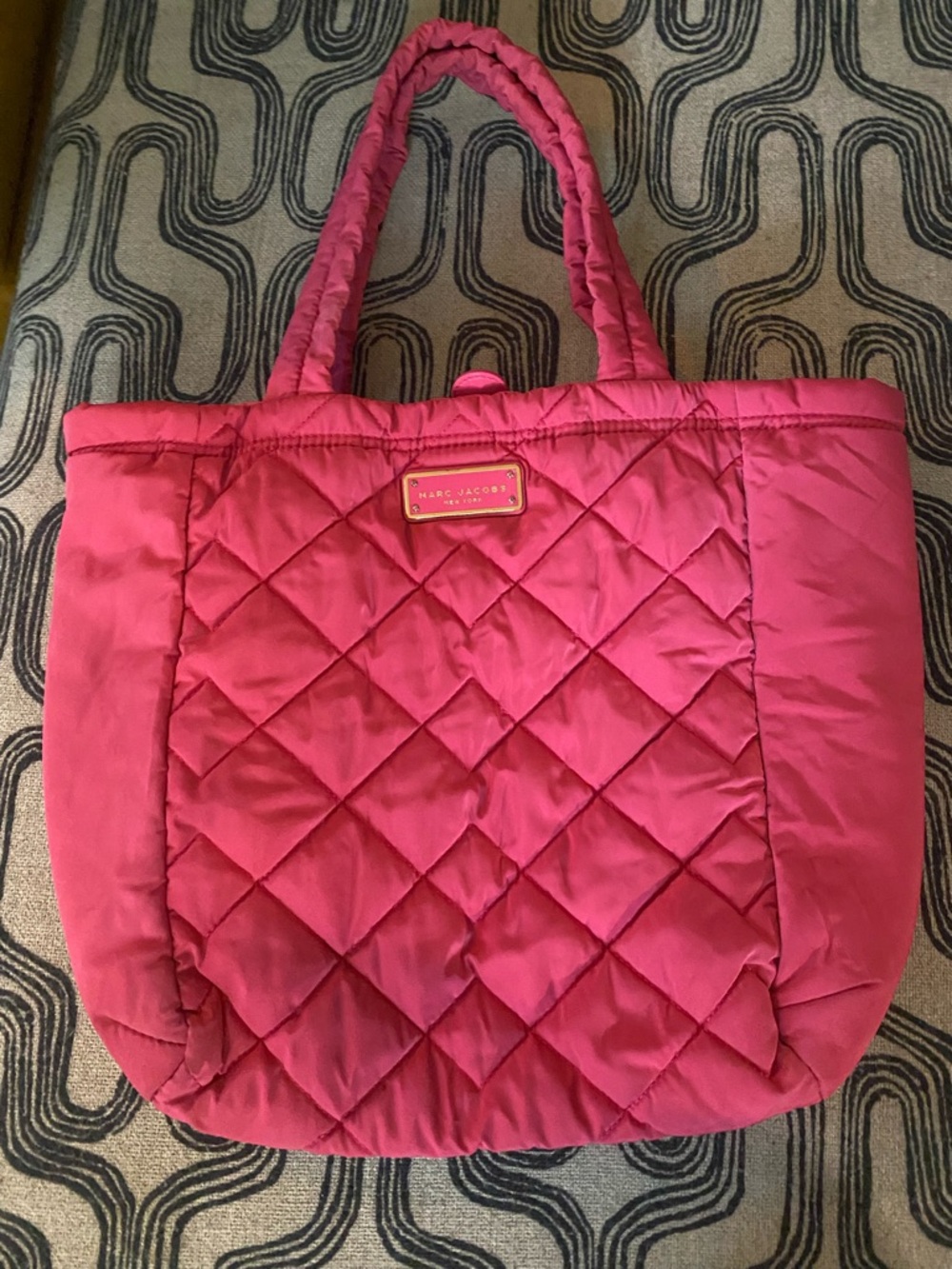 Marc Jacobs Quilted Hot Pink Puffer Tote